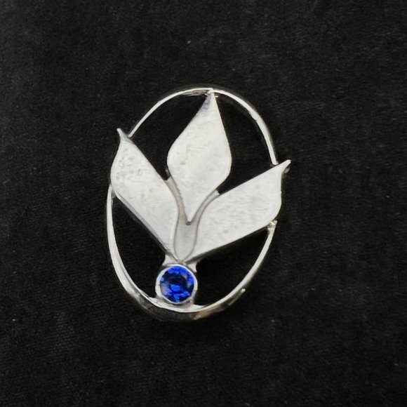 CTO Jewelry - Vintage CTO Sterling Silver Cobalt Blue Quartz Brooch (3278-1,2)